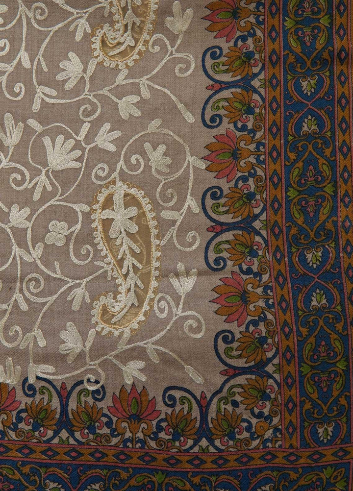 Sanaulla Exclusive Range  Pashmina  Shawls AKP-09 Brown 04 - Pashmina Shawls