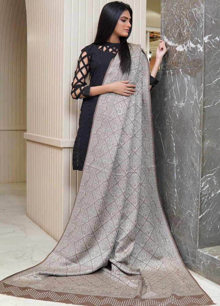 Sanaulla Exclusive Range  Pashmina  Shawls AKP-22 Beige 01 - Pashmina Shawls