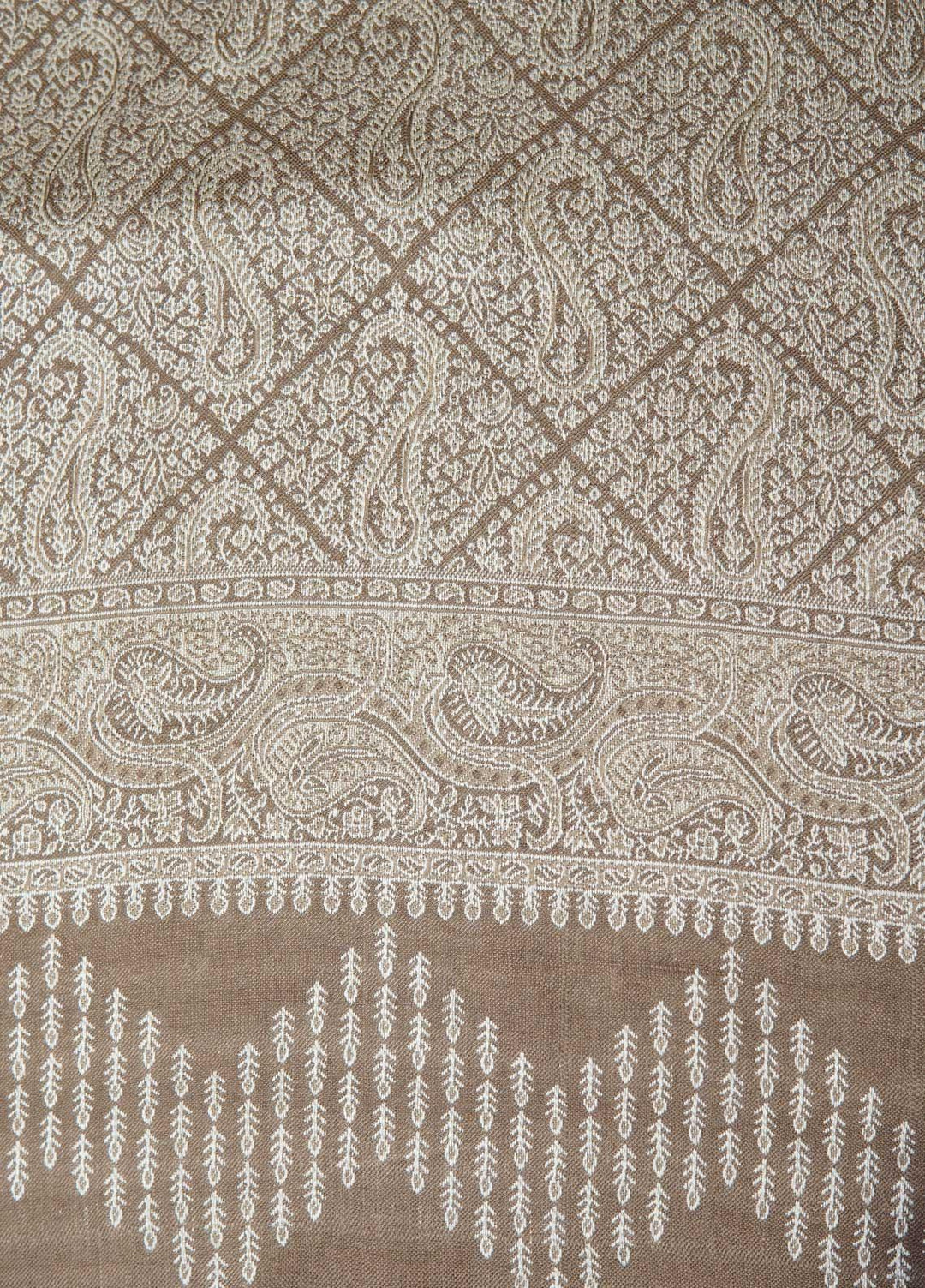 Sanaulla Exclusive Range  Pashmina  Shawls AKP-22 Beige 01 - Pashmina Shawls