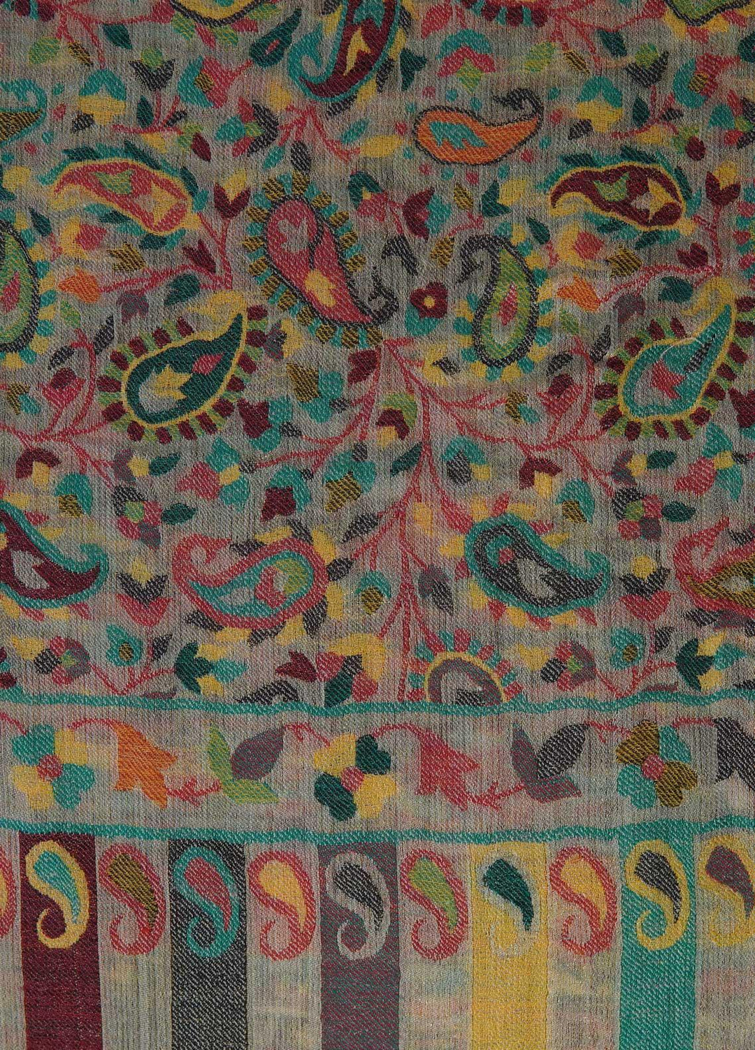 Sanaulla Exclusive Range  Pashmina  Shawls MAMA-02 Green-2 - Pashmina Shawls