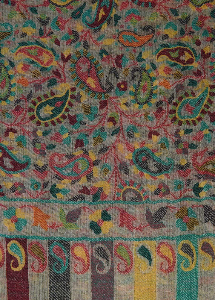 Sanaulla Exclusive Range  Pashmina  Shawls MAMA-02 Green-2 - Pashmina Shawls