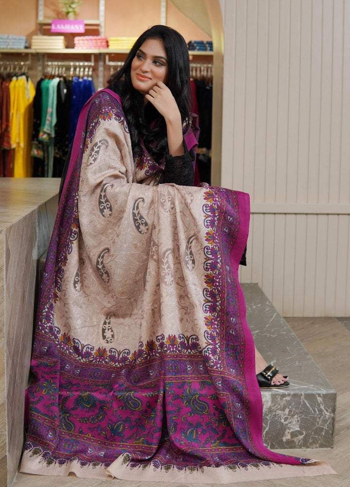 Sanaulla Exclusive Range  Pashmina  Shawls AKP-09 Fawn 02 - Pashmina Shawls