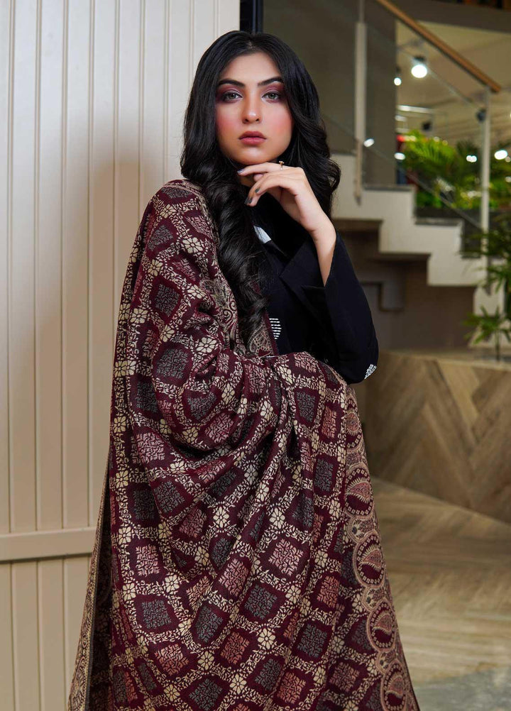 Sanaulla Exclusive Range  Pashmina  Shawls AKP-22 Maroon 06 - Pashmina Shawls