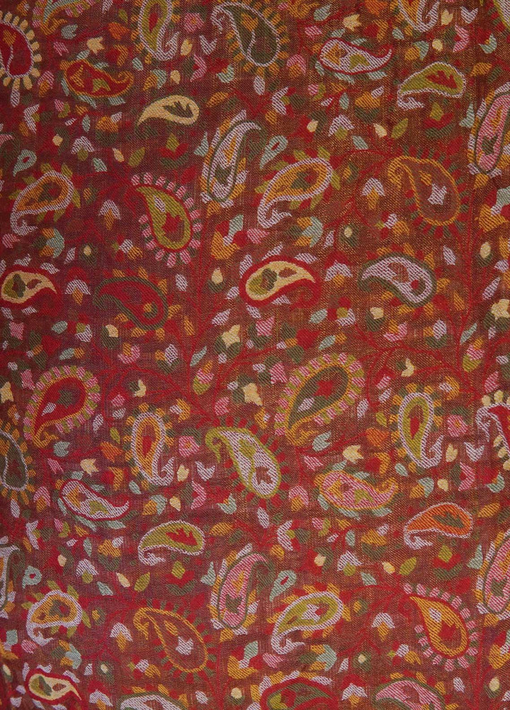 Sanaulla Exclusive Range  Pashmina  Shawls MAMA-02 Brown-2 - Pashmina Shawls