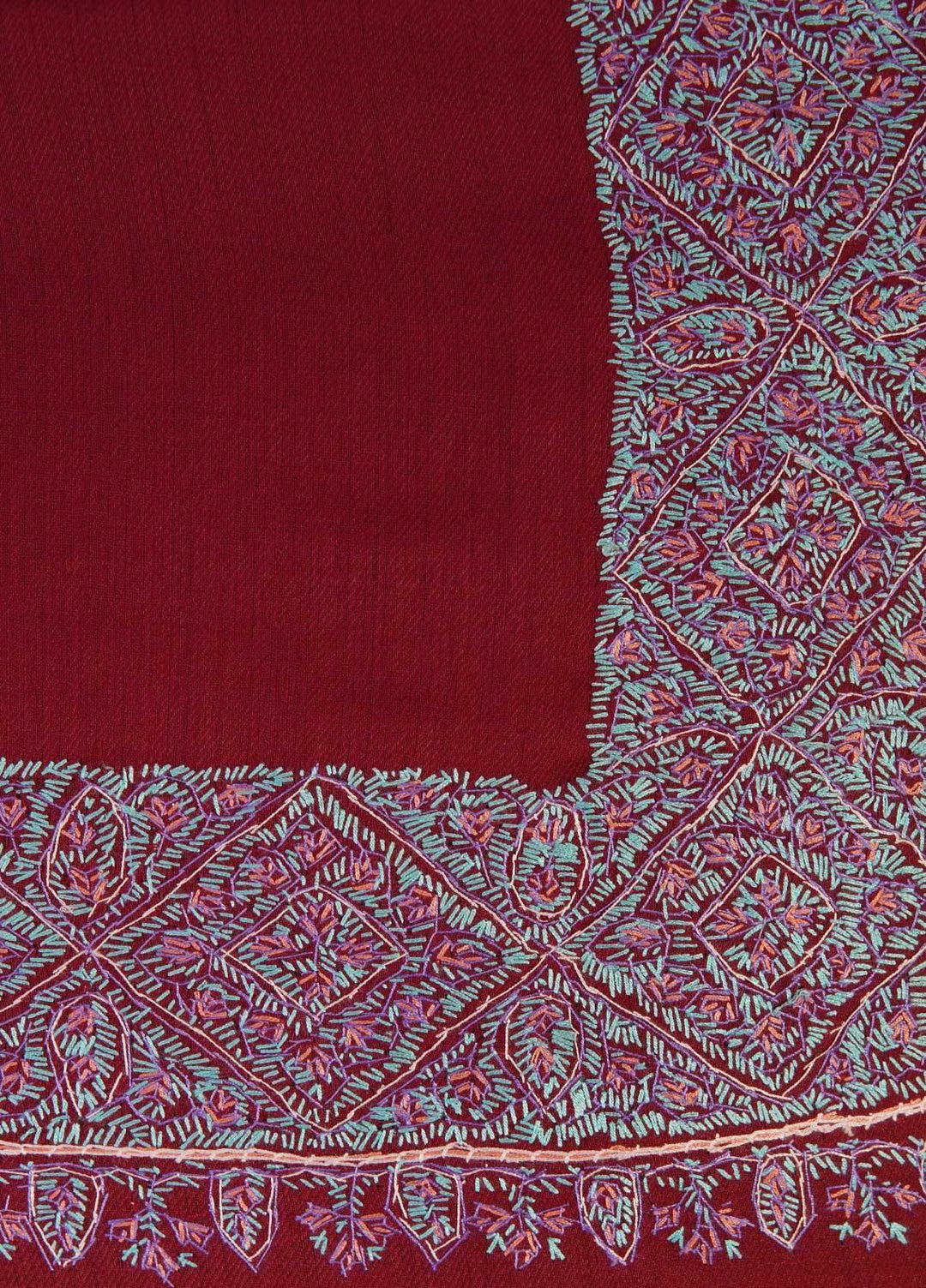 Sanaulla Exclusive Range  Pashmina  Shawls MAMA-20 Maroon - Pashmina Shawls