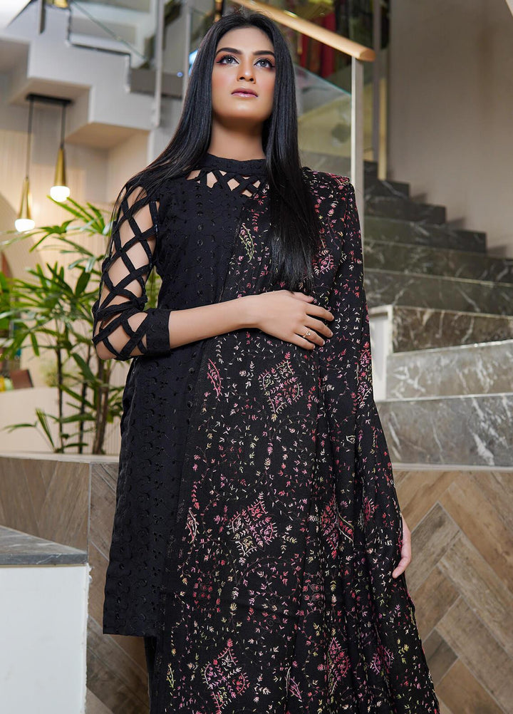 Sanaulla Exclusive Range  Pashmina  Shawls AKP-03 Black 02 - Pashmina Shawls