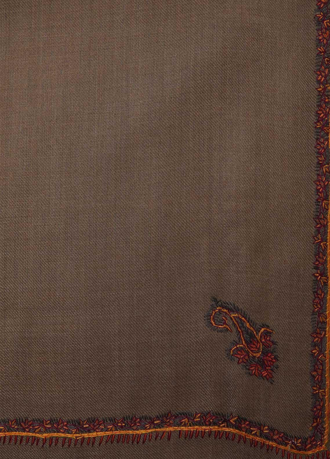 Sanaulla Exclusive Range  Pashmina  Shawls Kingri T DD KPS-21 Dark Brown02 - Pashmina Shawls