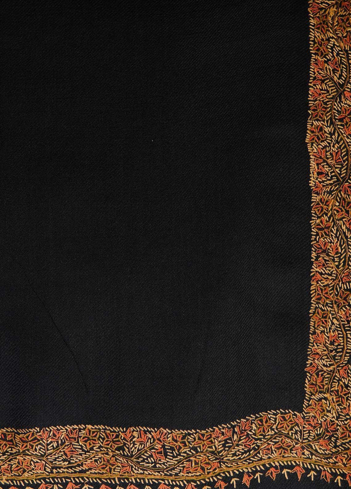 Sanaulla Exclusive Range  Pashmina  Shawls MAMA-18 Black-3 - Pashmina Shawls