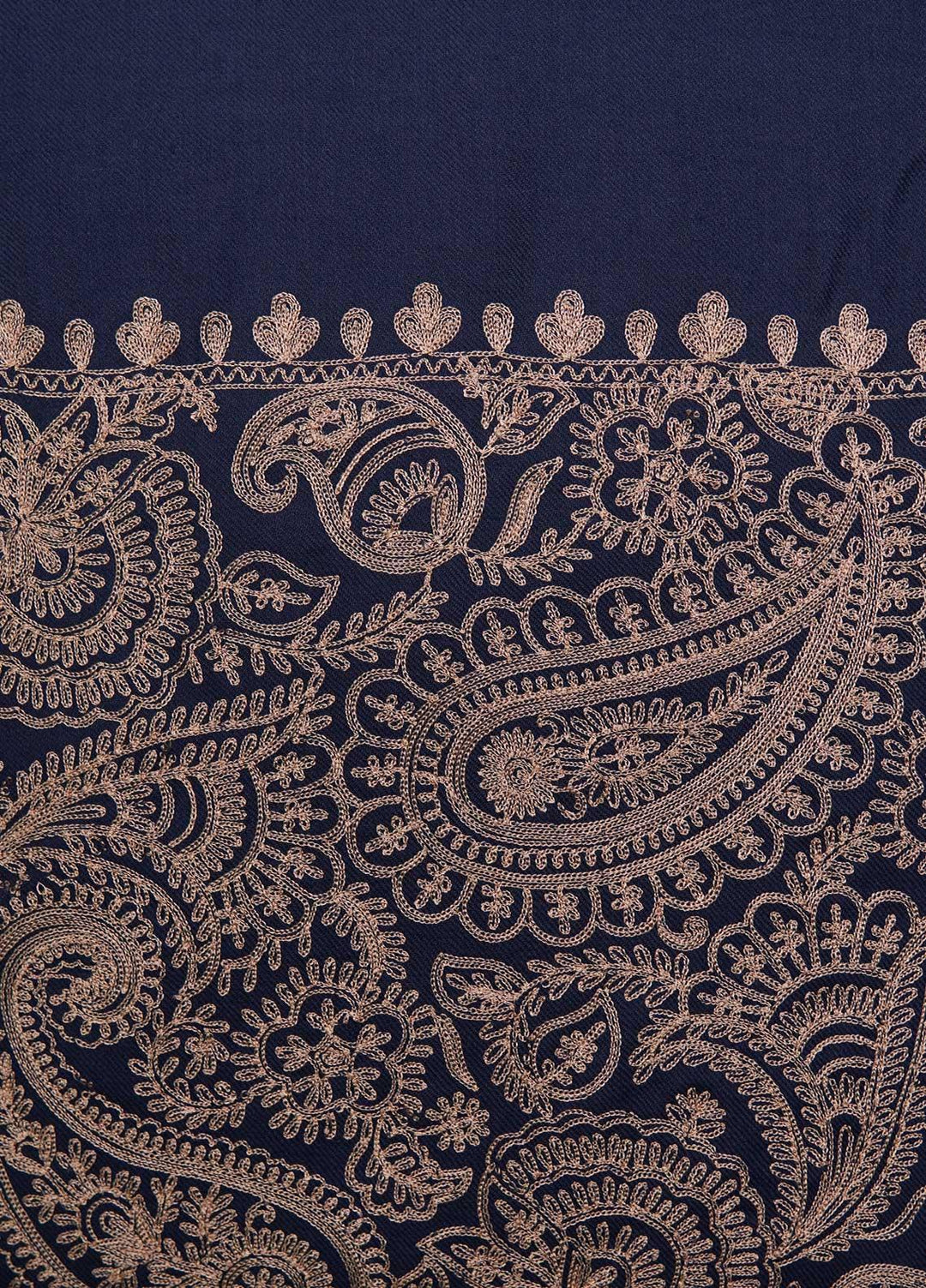 Sanaulla Exclusive Range  Pashmina  Shawls Zarri Nalki Pasily Jaal AD KPS-43 Blue01 - Pashmina Shawls