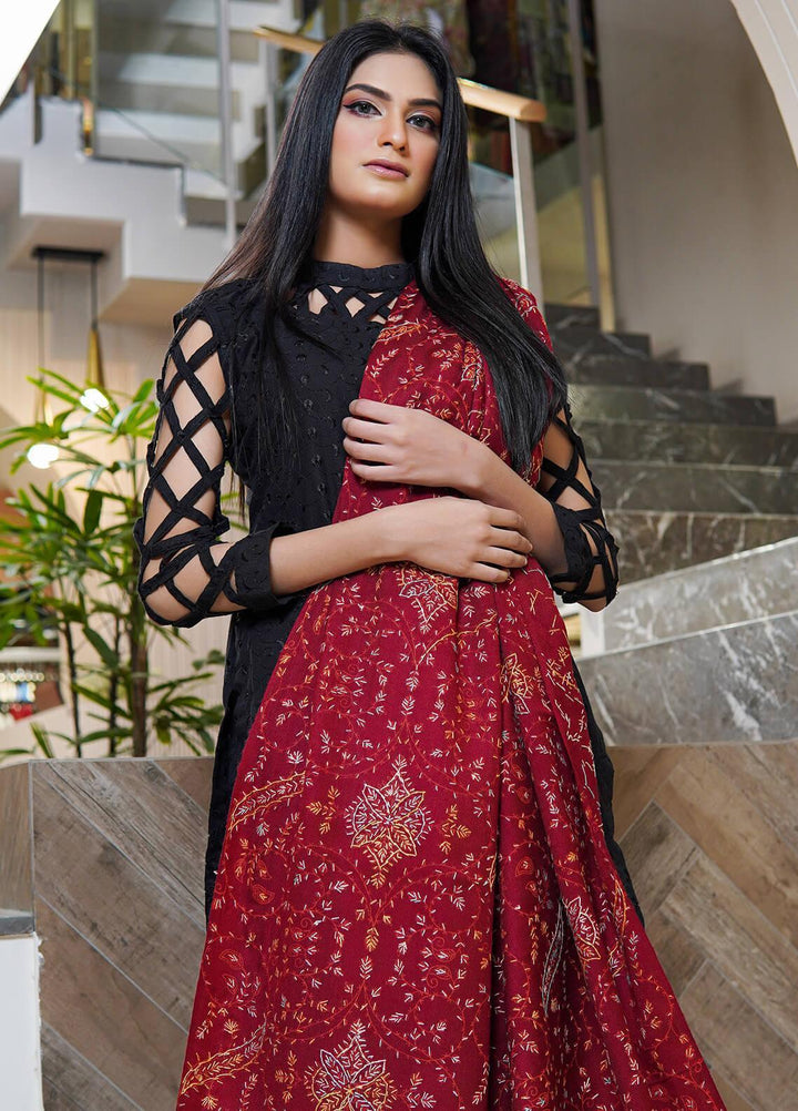 Sanaulla Exclusive Range  Pashmina  Shawls AKP-03 Red 03 - Pashmina Shawls