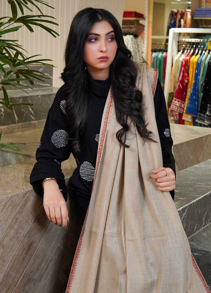 Sanaulla Exclusive Range  Pashmina  Shawls MAMA-24 Fawn-1 - Pashmina Shawls