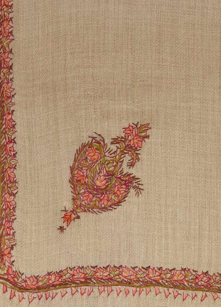 Sanaulla Exclusive Range  Pashmina  Shawls MAMA-24 Fawn-1 - Pashmina Shawls