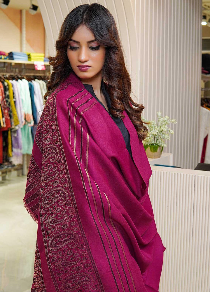 Sanaulla Exclusive Range  Pashmina  Shawls Moon Light Zarri Pasily Palla C KPS-55 Rust - Pashmina Shawls