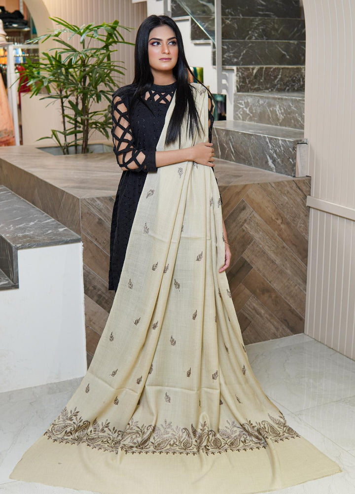 Sanaulla Exclusive Range  Pashmina  Shawls AKP-16 Fawn 02 - Pashmina Shawls