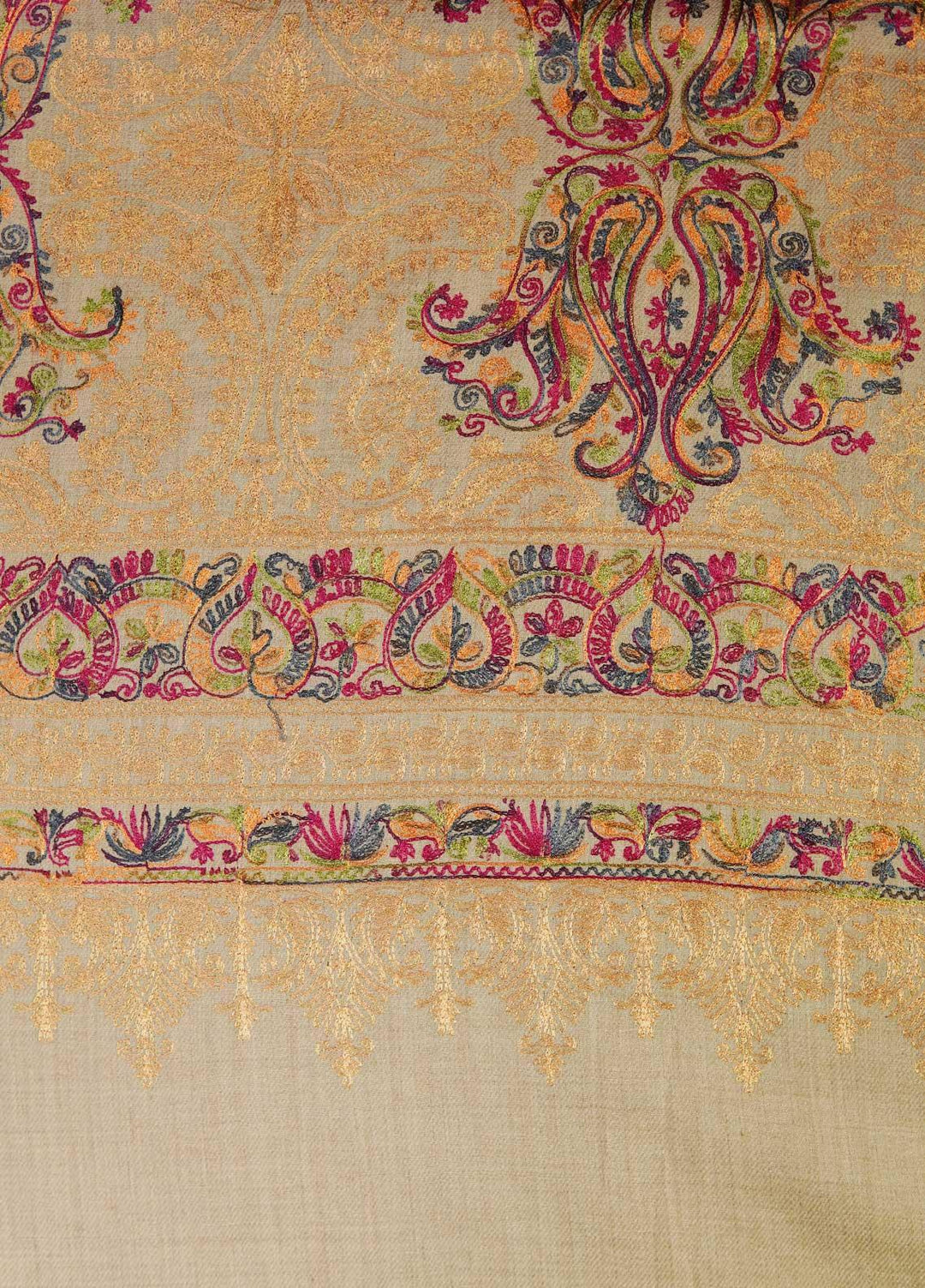 Sanaulla Exclusive Range  Pashmina  Shawls MAMA-22 Fawn-1 - Pashmina Shawls