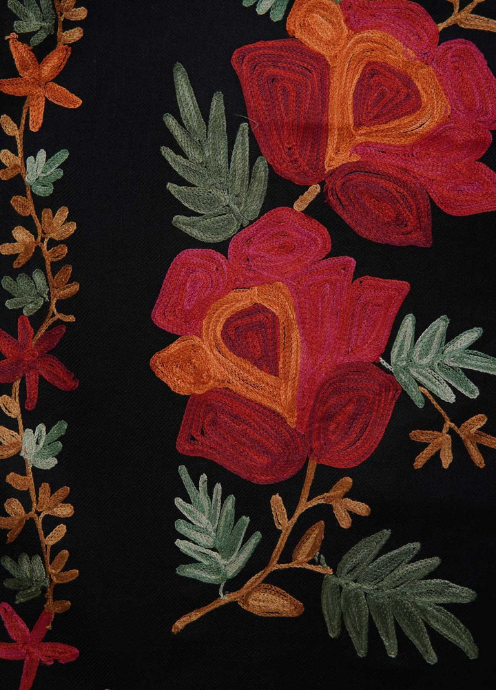 Sanaulla Exclusive Range  Pashmina  Shawls MAMA-27 Black-4 - Pashmina Shawls