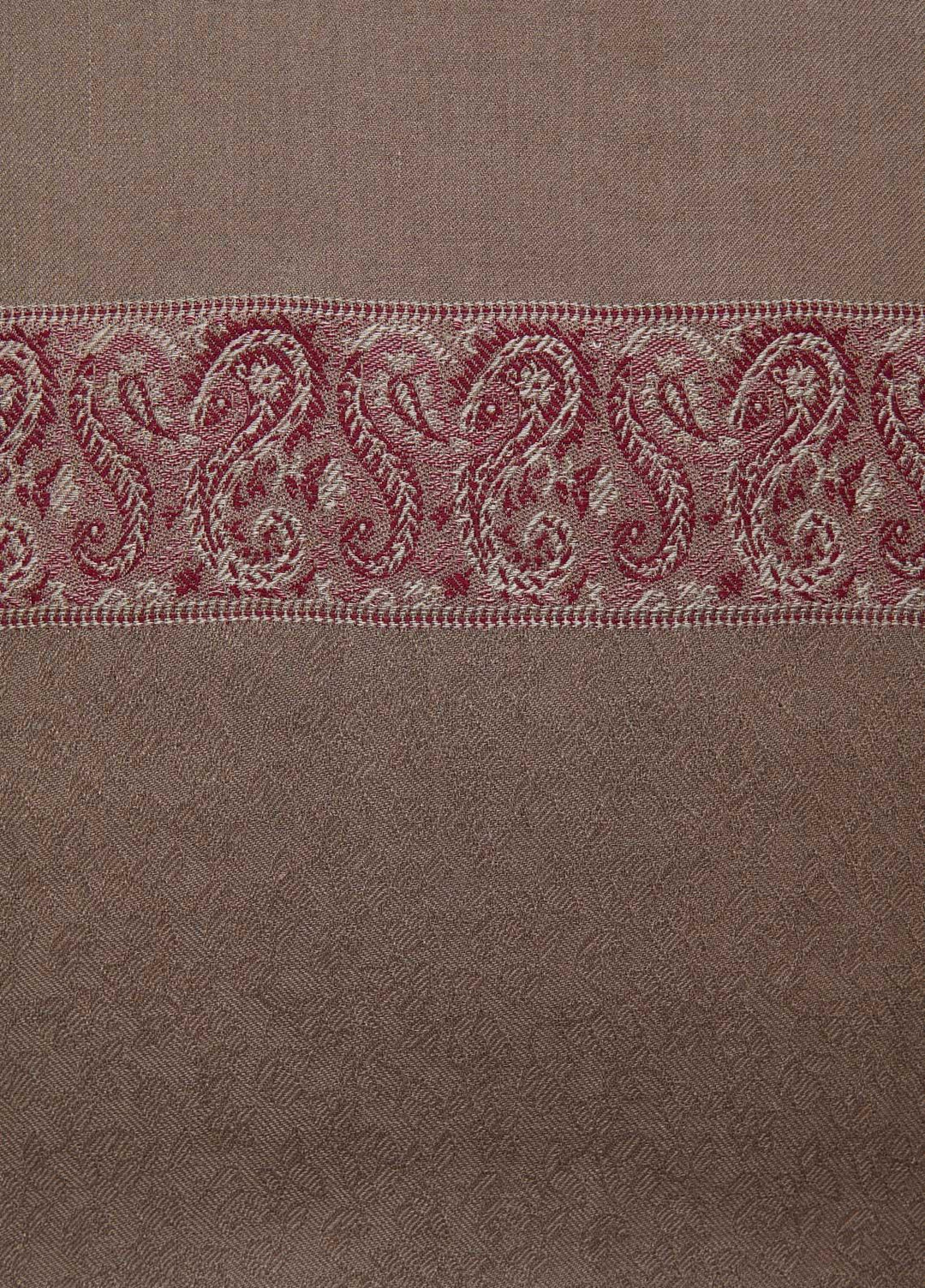 Sanaulla Exclusive Range  Pashmina  Shawls Self Patti Acrylic KPS-06 Dark Brown - Pashmina Shawls