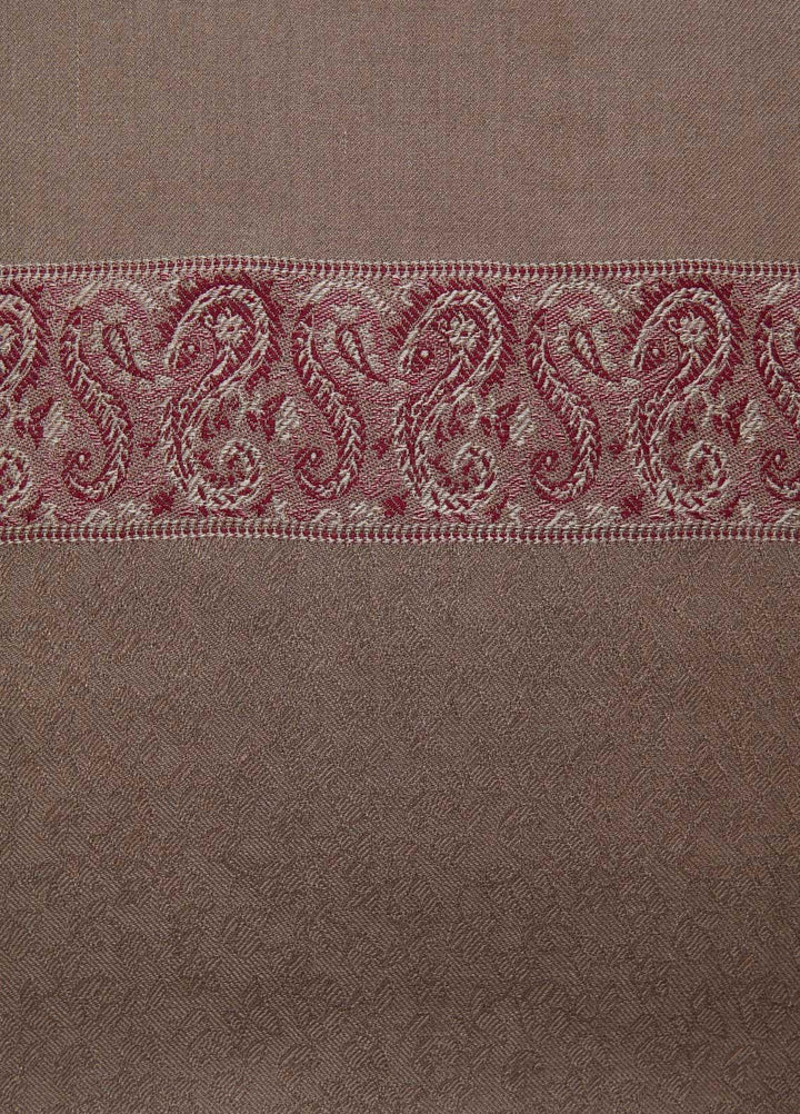 Sanaulla Exclusive Range  Pashmina  Shawls Self Patti Acrylic KPS-06 Dark Brown - Pashmina Shawls
