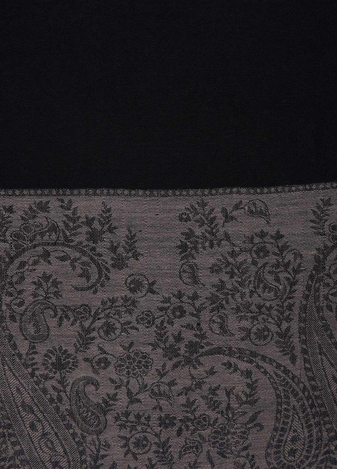 Sanaulla Exclusive Range  Pashmina  Shawls AKP-08 Black 02 - Pashmina Shawls