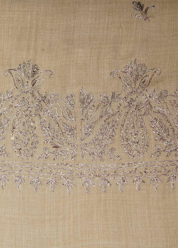 Sanaulla Exclusive Range  Pashmina  Shawls AKP-16 Brown 03 - Pashmina Shawls