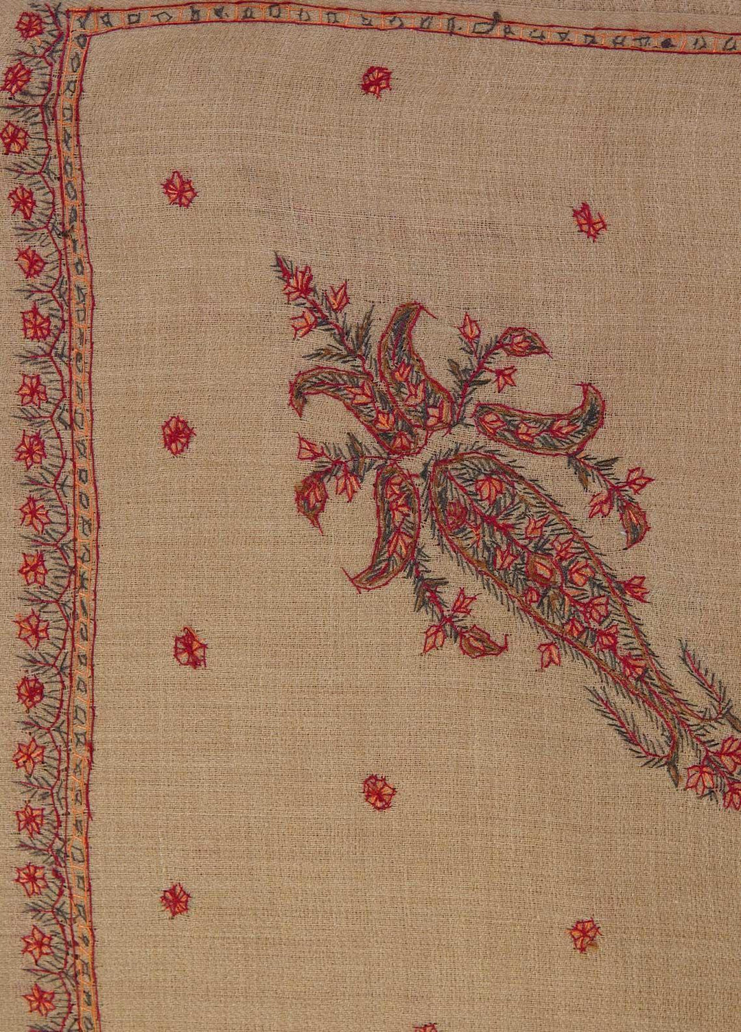 Sanaulla Exclusive Range  Pashmina  Shawls MAMA-29 Fawn-6 - Pashmina Shawls