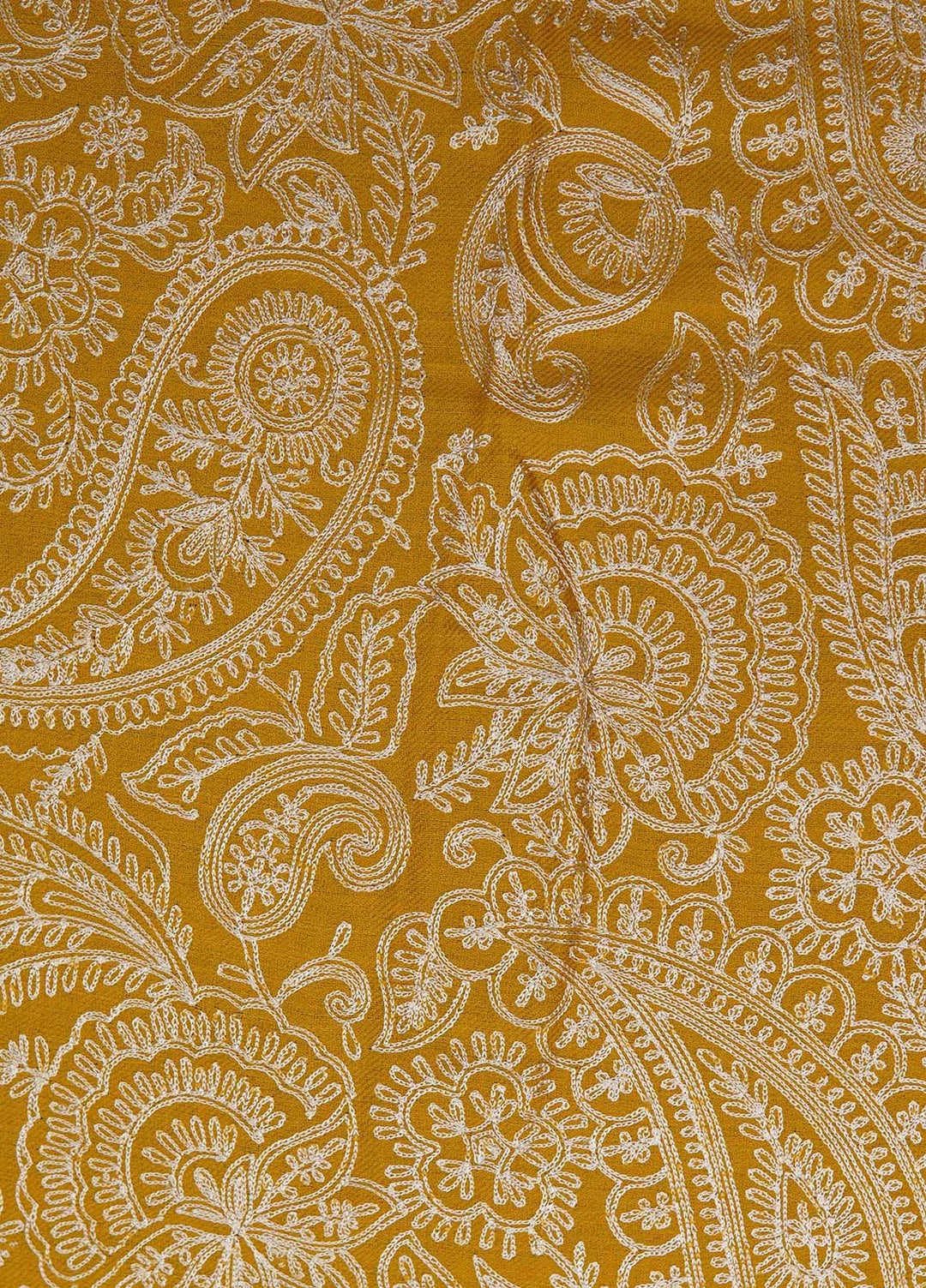 Sanaulla Exclusive Range  Pashmina  Shawls Zarri Nalki Pasily Jaal AD KPS-43 Yellow - Pashmina Shawls