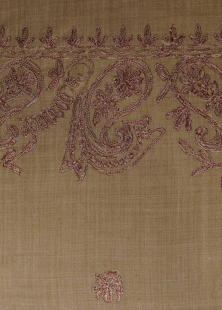 Sanaulla Exclusive Range  Pashmina  Shawls AKP-16 Brown 04 - Pashmina Shawls