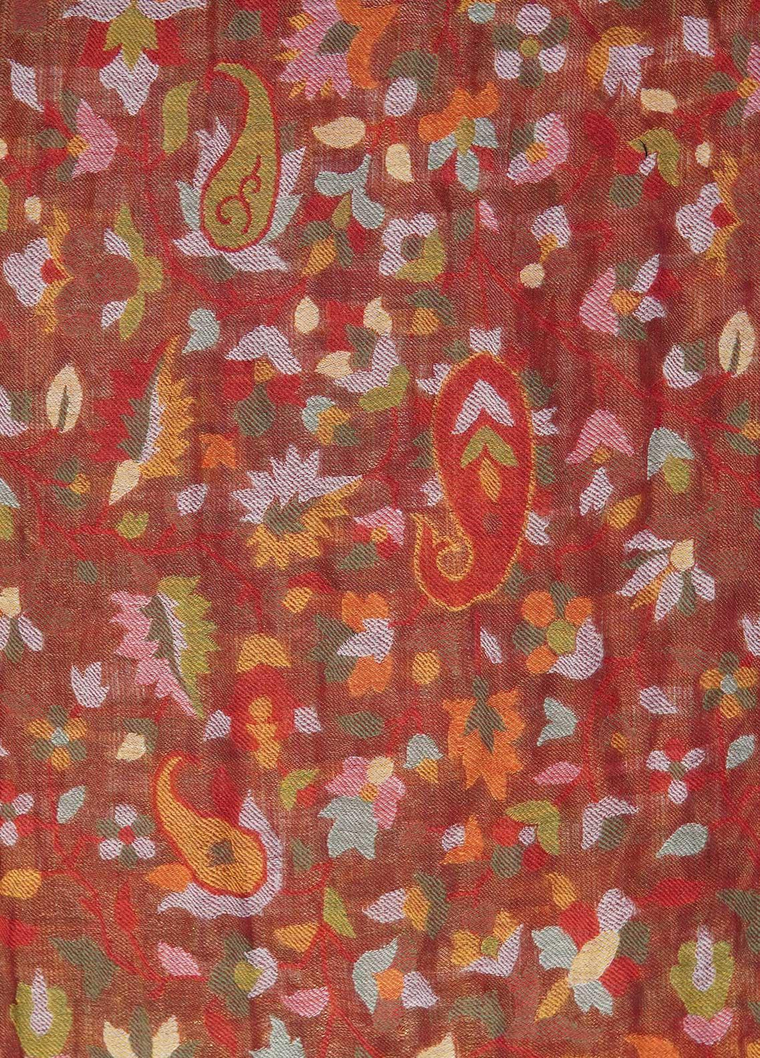 Sanaulla Exclusive Range  Pashmina  Shawls MAMA-02 Brown-1 - Pashmina Shawls