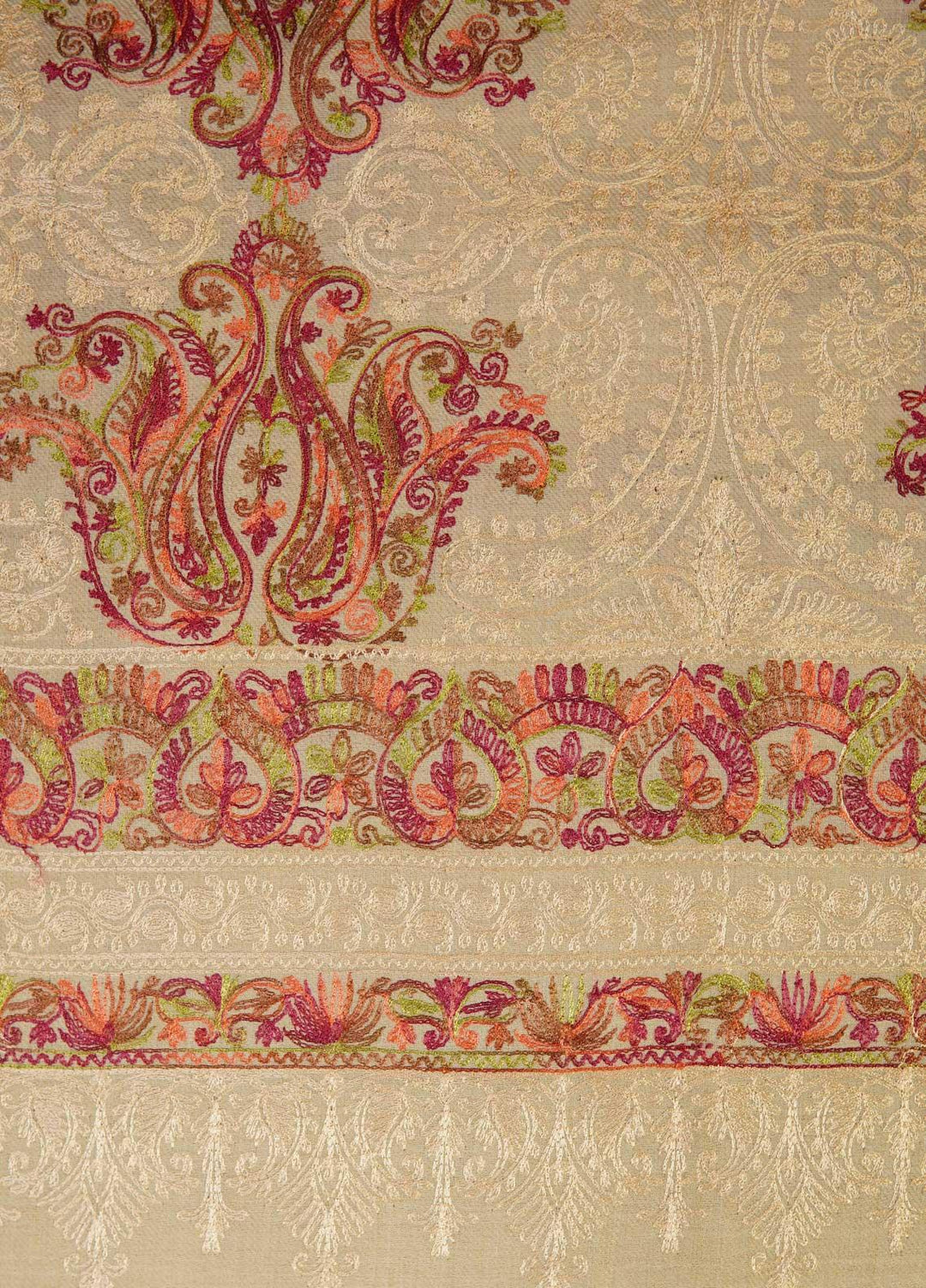 Sanaulla Exclusive Range  Pashmina  Shawls MAMA-22 Beige-5 - Pashmina Shawls