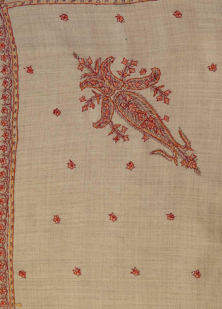 Sanaulla Exclusive Range  Pashmina  Shawls MAMA-29 Fawn-4 - Pashmina Shawls