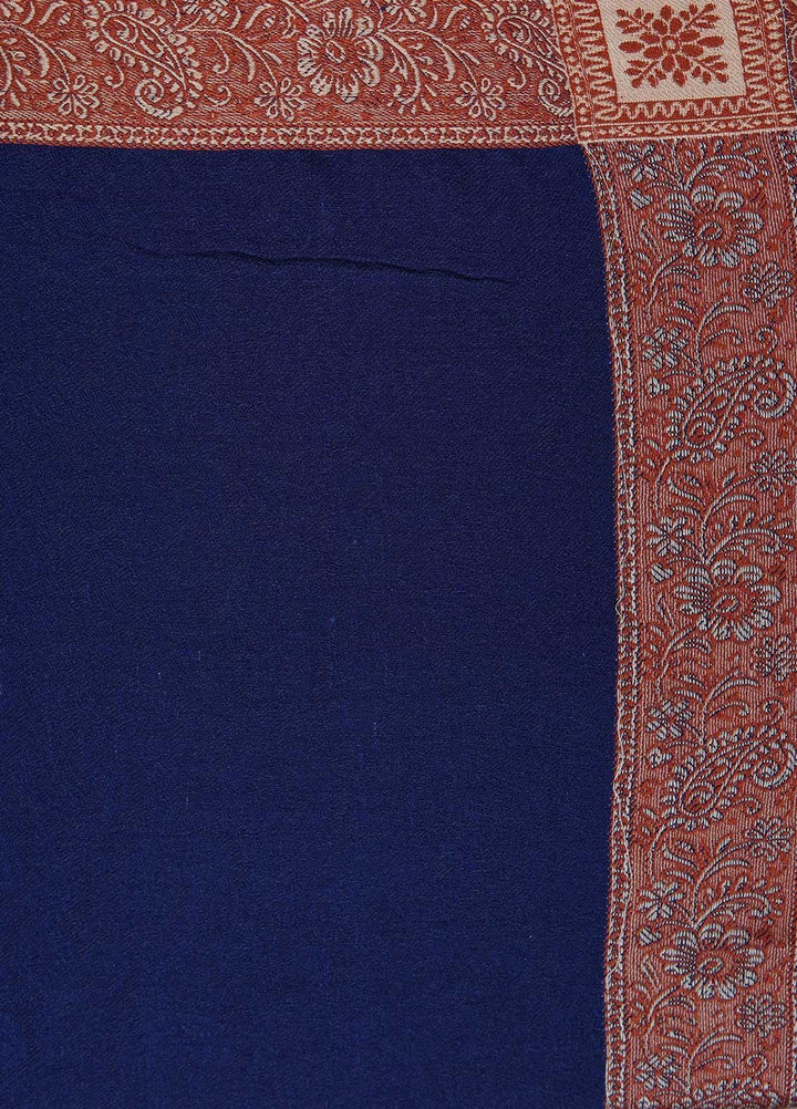 Sanaulla Exclusive Range  Pashmina  Shawls Self Patti Acrylic KPS-06 Blue - Pashmina Shawls
