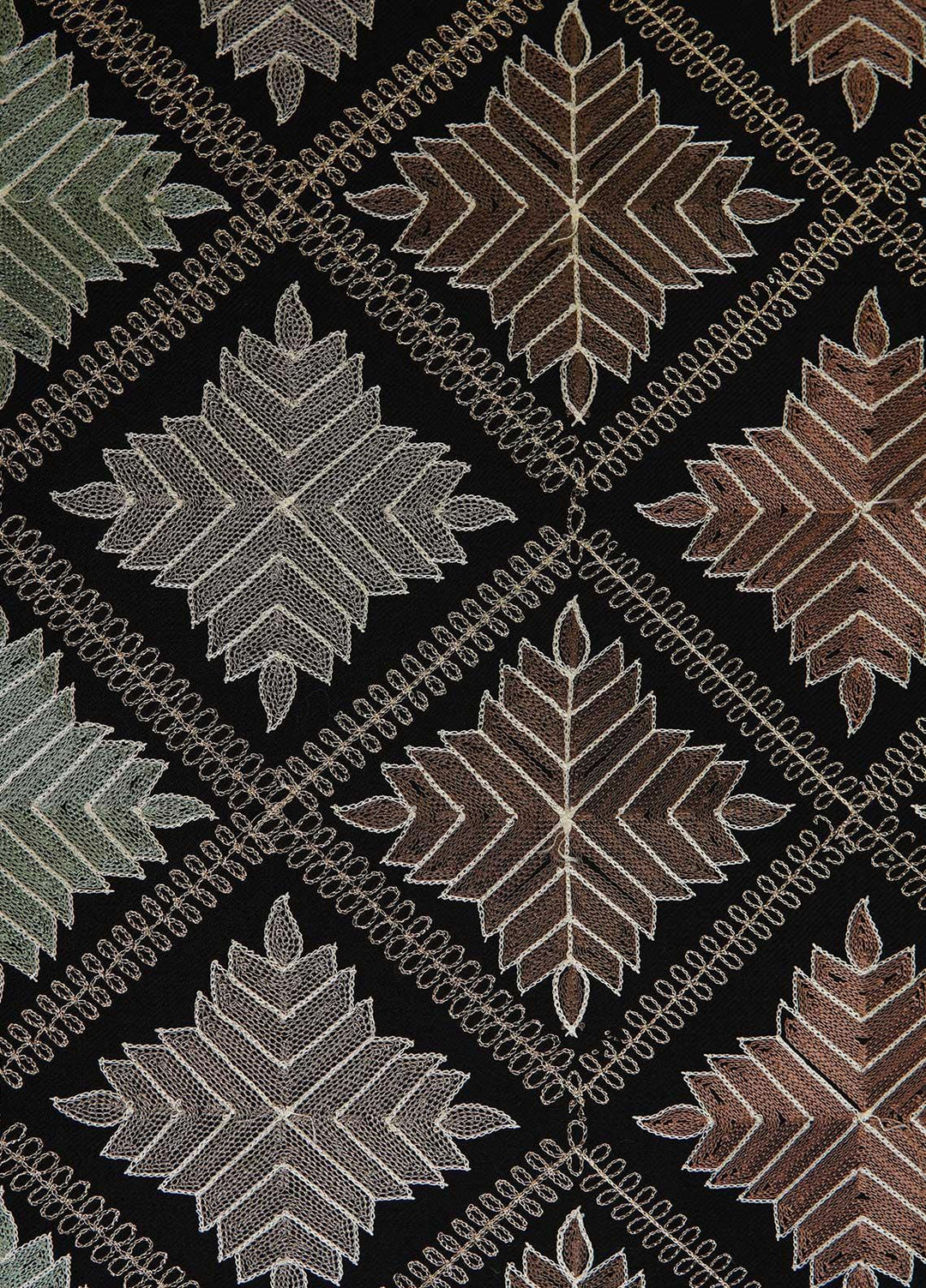 Sanaulla Exclusive Range  Pashmina  Shawls Zarri Nalki Pasily Jaal AD KPS-43 Black - Pashmina Shawls