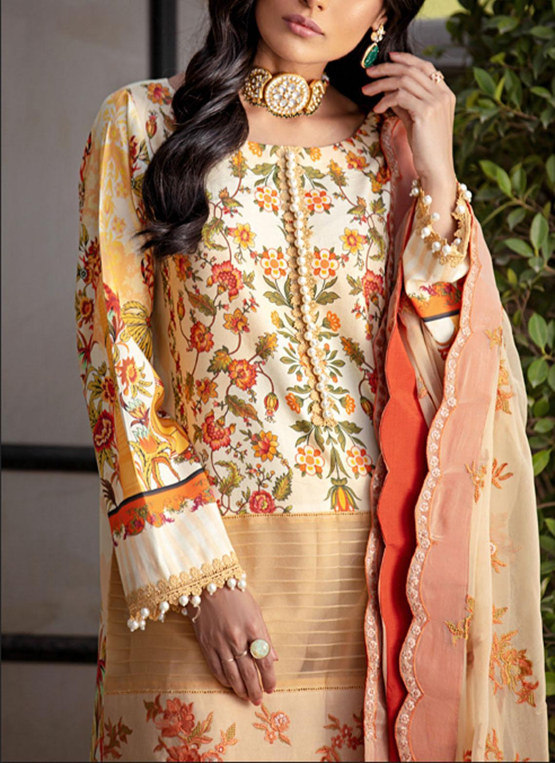 Sanaya Embroidered Lawn Suits Unstitched 3 Piece SNY21L Jana - Luxury Collection