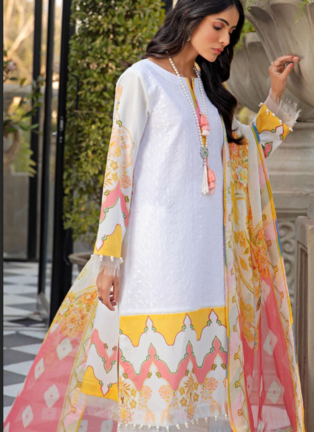Sanaya Embroidered Lawn Suits Unstitched 3 Piece SNY21L Sawera - Luxury Collection