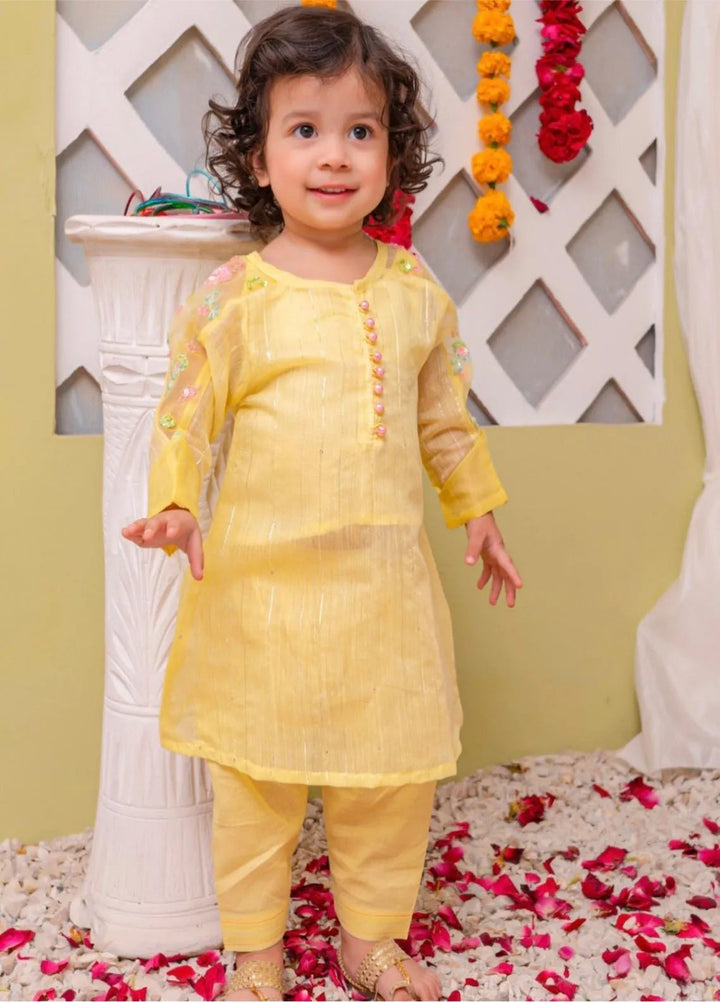 Sania Khan Pret Embroidered Lawn 2 Piece Suit Yellow