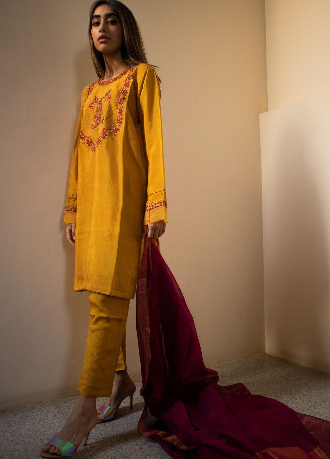 Sania Khan Pret  Raw Silk 3 Piece Elegancia