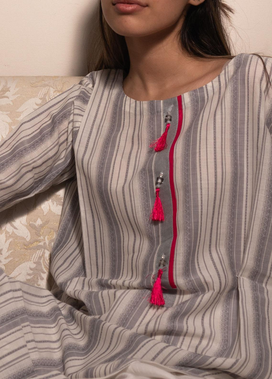 Sania Khan Pret  Lawn 2 Piece Mono Stripes