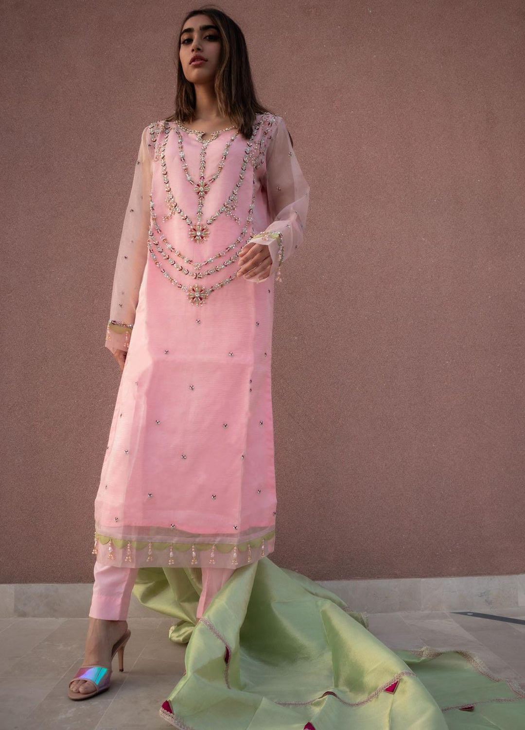 Sania Khan Pret  Organza 3 Piece Rosella