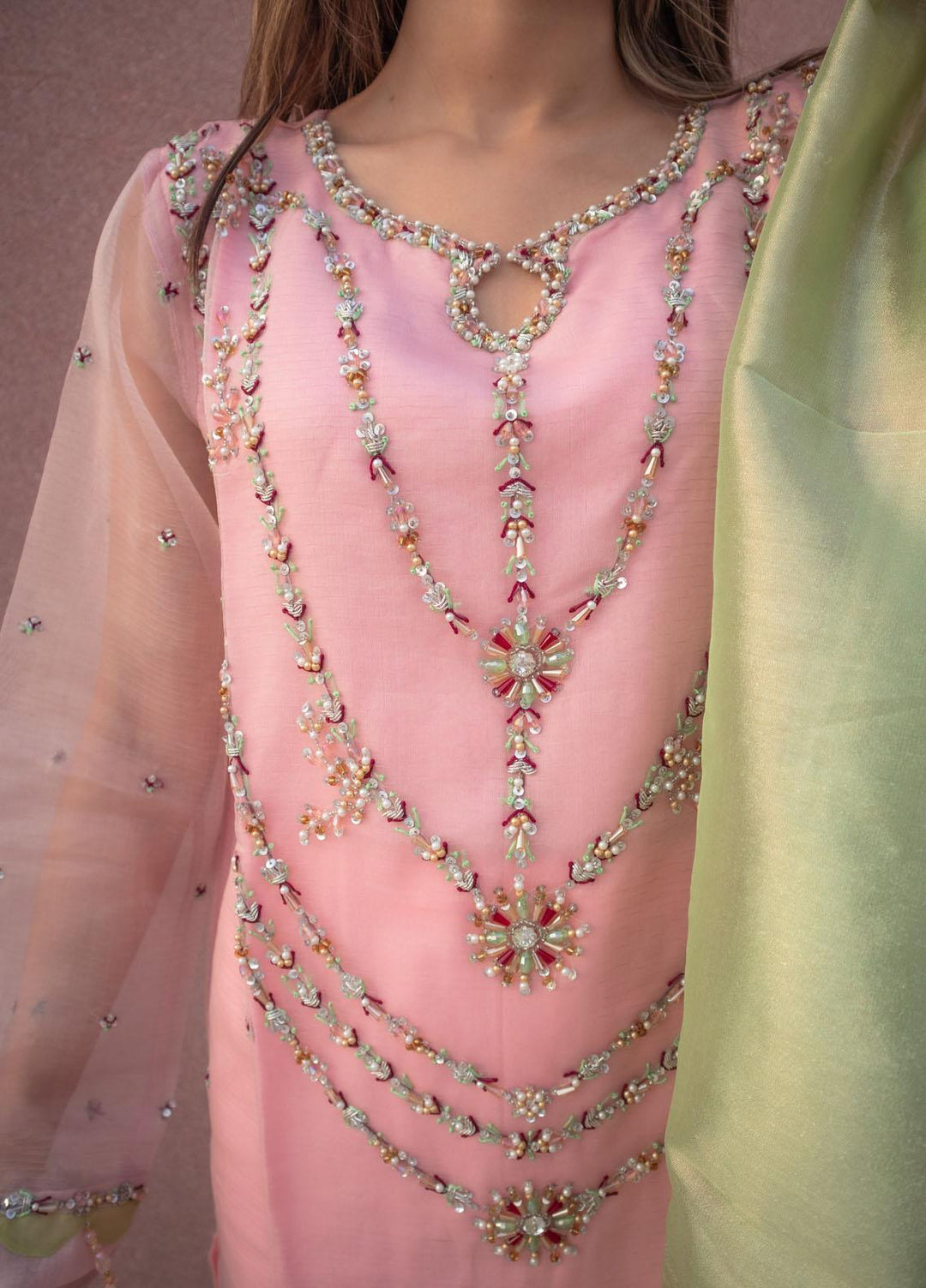 Sania Khan Pret  Organza 3 Piece Rosella