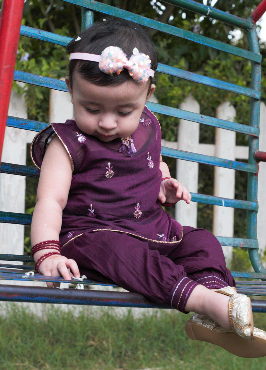 Sania Khan Cotton Fancy 2 Piece Suit for Kids -  B-01 Purple