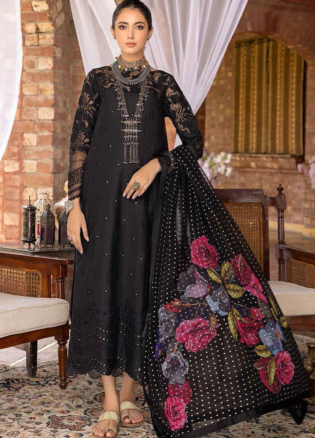 Sanjh By Charizma Embroidered Lawn Suits Unstitched 3 Piece CRZ22-S2 ED-07 - Festive Collection