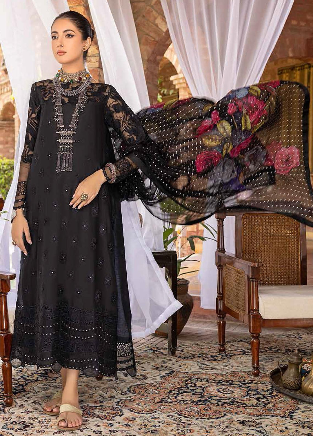 Sanjh By Charizma Embroidered Lawn Suits Unstitched 3 Piece CRZ22-S2 ED-07 - Festive Collection