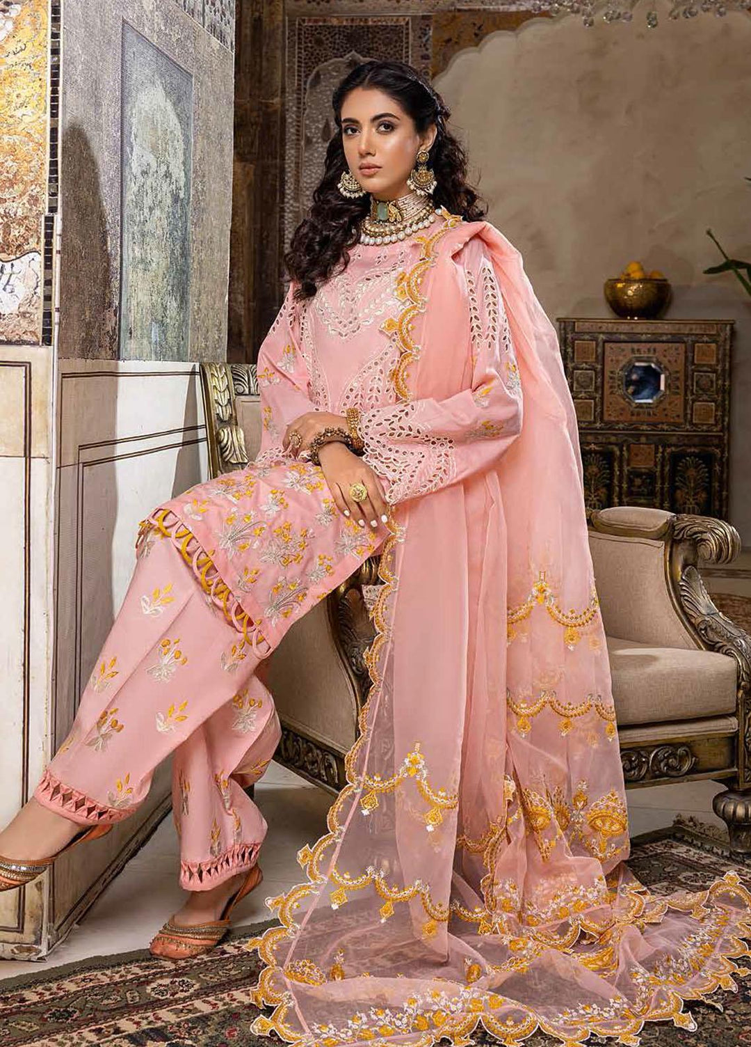 Sanjh By Charizma Embroidered Lawn Suits Unstitched 3 Piece CRZ22-S2 ED-10 - Festive Collection