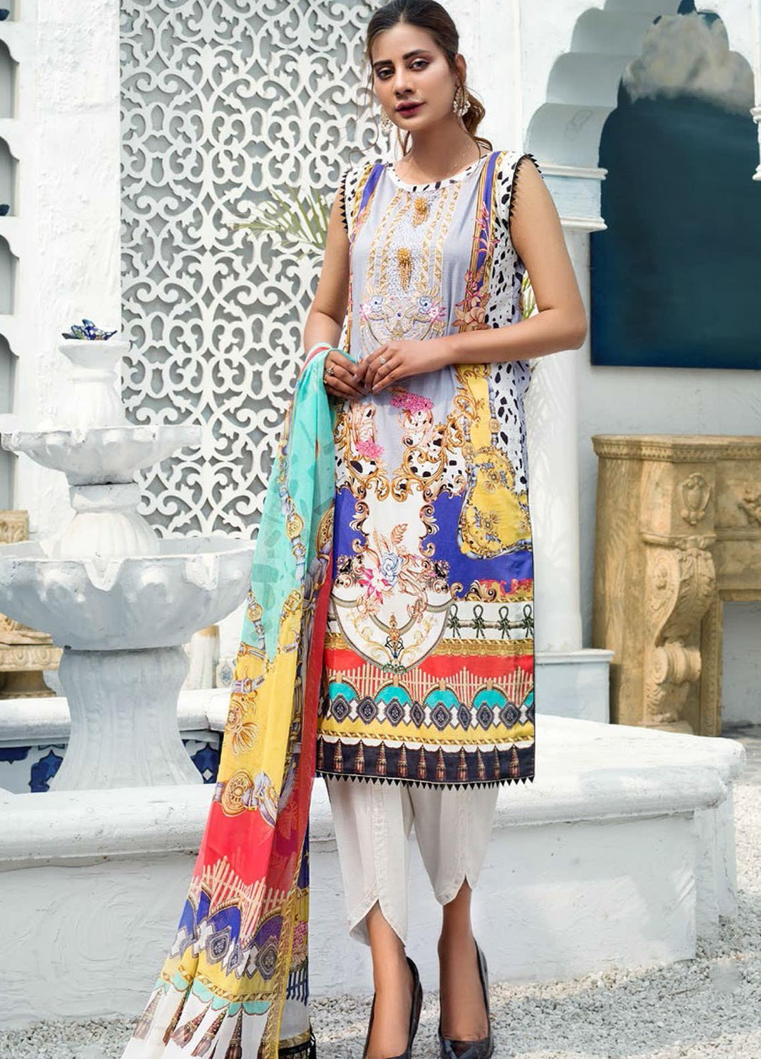 Sanoor by Noor Fatima Embroidered Lawn Suits Unstitched 3 Piece SN21SS D-260 - Summer Collection