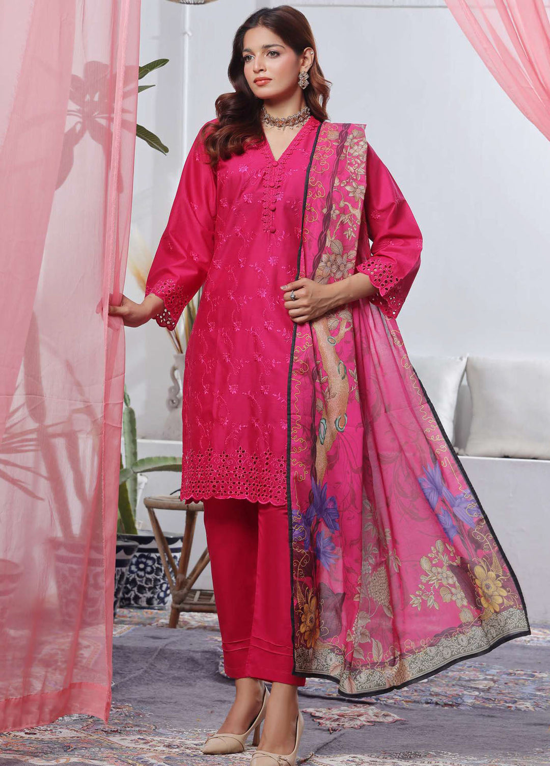 Saphron Pret Chikankari Lawn 3 Piece Suit SPH25CE D-09