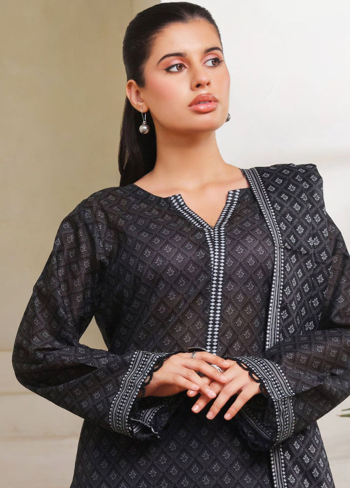 Saphron Printed Lawn Suits Unstitched 3 Piece SPH25BW D-01 - Summer Collection