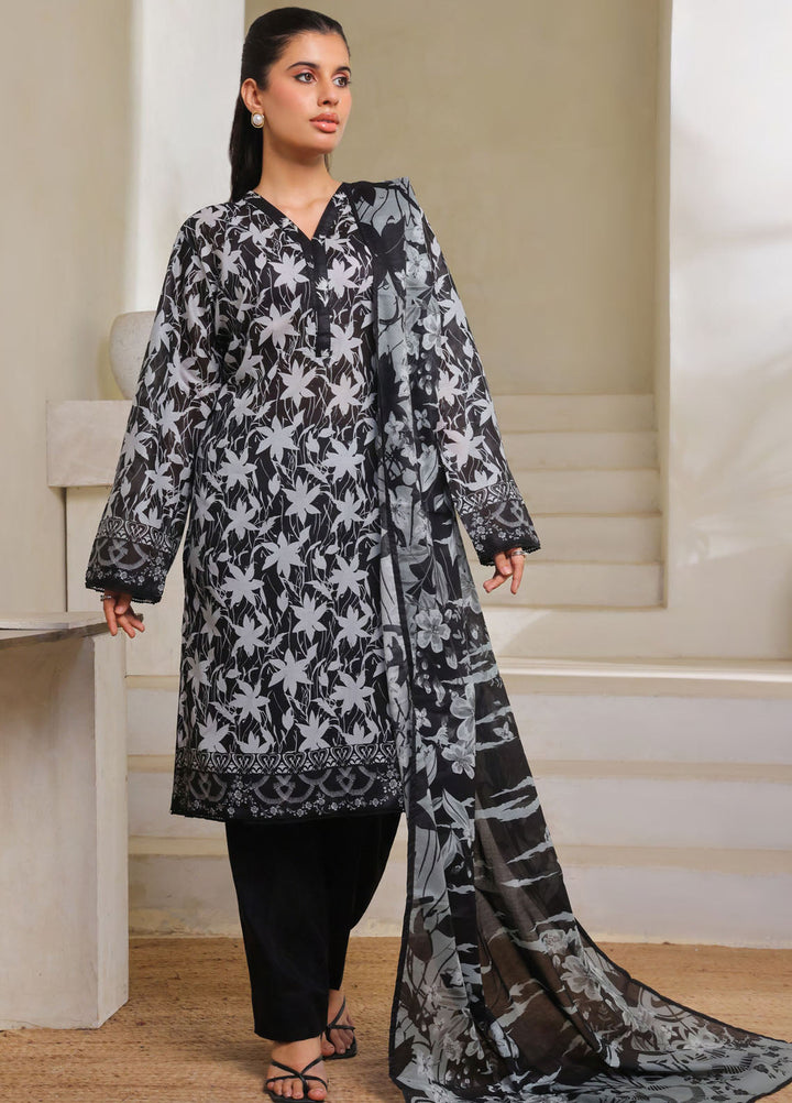 Saphron Printed Lawn Suits Unstitched 3 Piece SPH25BW D-09 - Summer Collection
