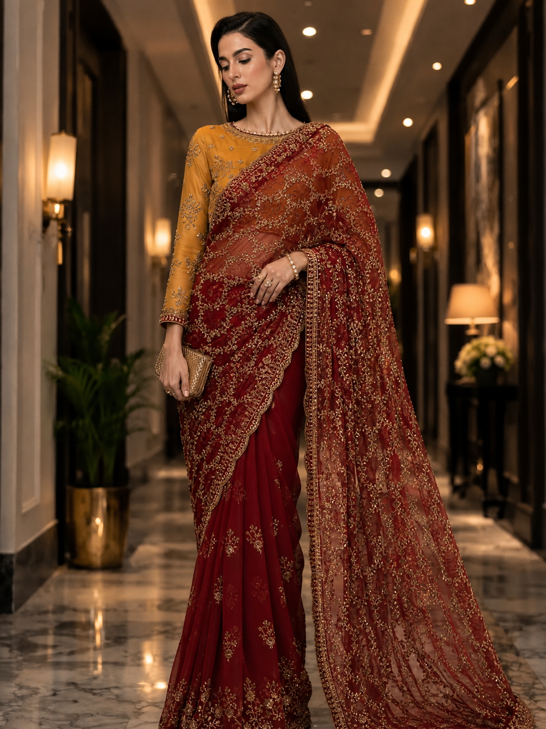 Riwayat by Zarif Unstitched Embroidered Net 4 Piece Suit ZR26URN ZRF-RC-08 ASTRA - Festive Collection
