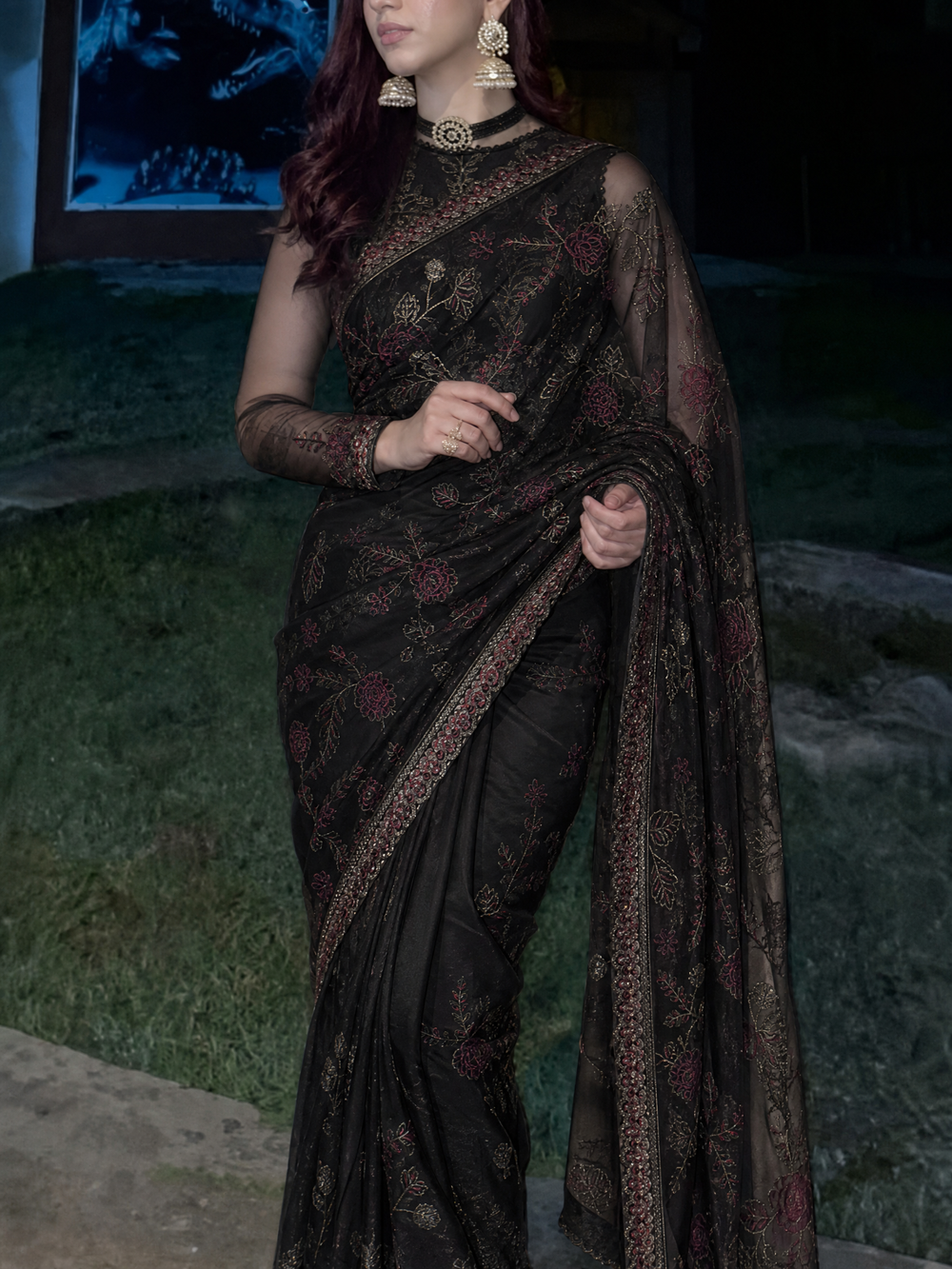 Zarif Embroidered Chiffon Suits Unstitched 3 Piece ZR25UF Prc-04 Victoria - Formals Collection
