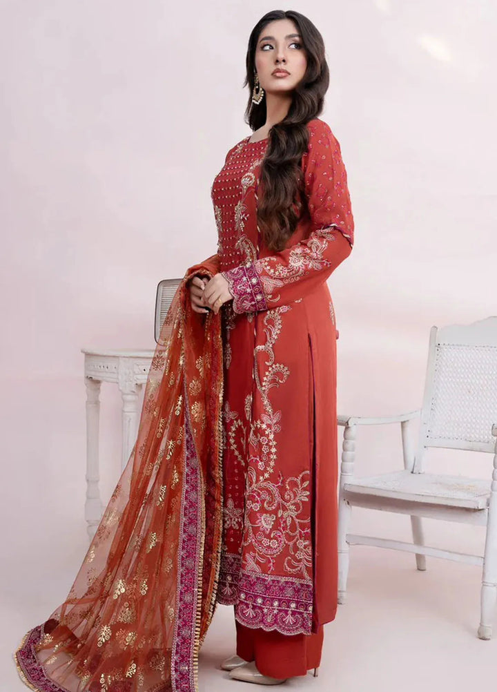 Sara Jahan Pret Embroidered Chiffon 3 Piece Suit Aizal